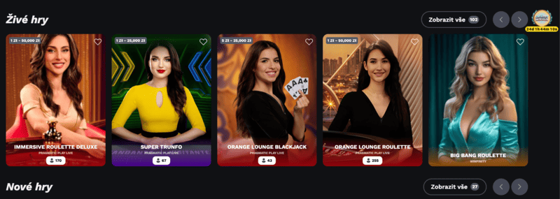 Hrajte LIVE hry s krupiéry v reálném čase